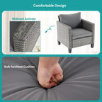 BONOSUKI Set di Divani da Giardino 8 Pezzi in Rattan Grigio con Poggiapiedi