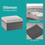 BONOSUKI Set di Divani da Giardino 8 Pezzi in Rattan Grigio con Poggiapiedi