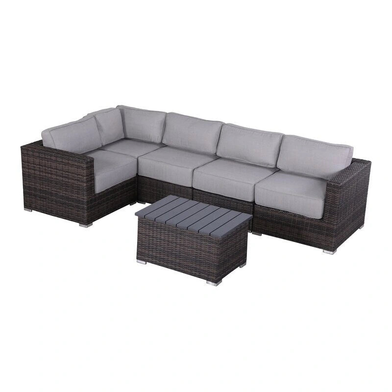 LSI Wicker/Rattan 4 - Person Seating Group with Cushions