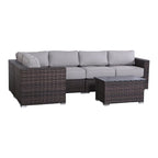 Set da 4 posti a sedere LSI in vimini/rattan con cuscini
