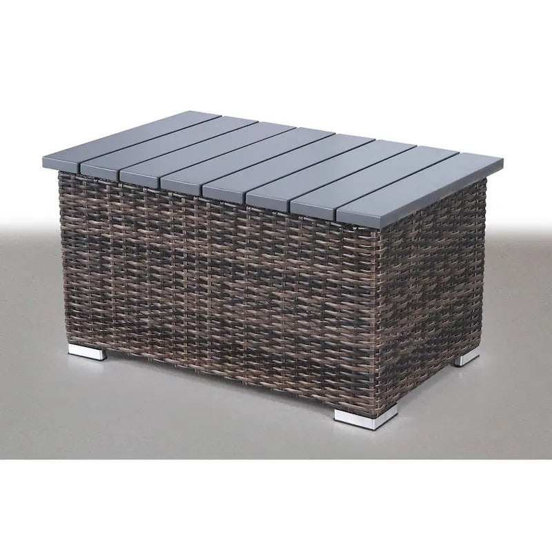 Set da 4 posti a sedere LSI in vimini/rattan con cuscini