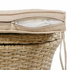 Set salotto da giardino 5 pezzi con tavolo bar in vimini e poggiapiedi