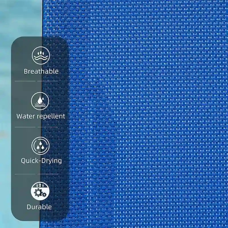 5 Sedie a Sdraio Reclinabili da Esterno in Alluminio con Cuscino e 1 Tavolo, Colore Blu - N/A