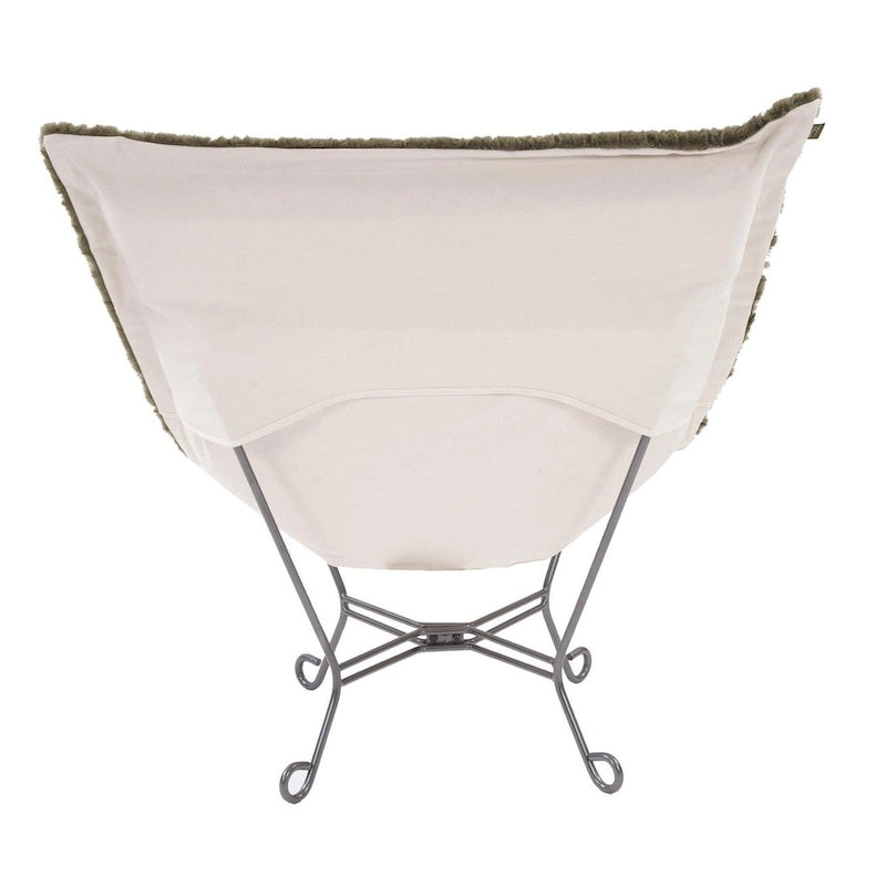 Sedia Scroll Puff di Allan Andrews con struttura in titanio, Collezione Angora