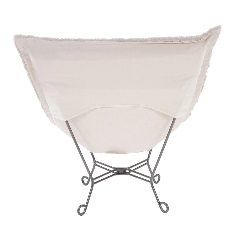 Sedia Scroll Puff di Allan Andrews con struttura in titanio, Collezione Angora