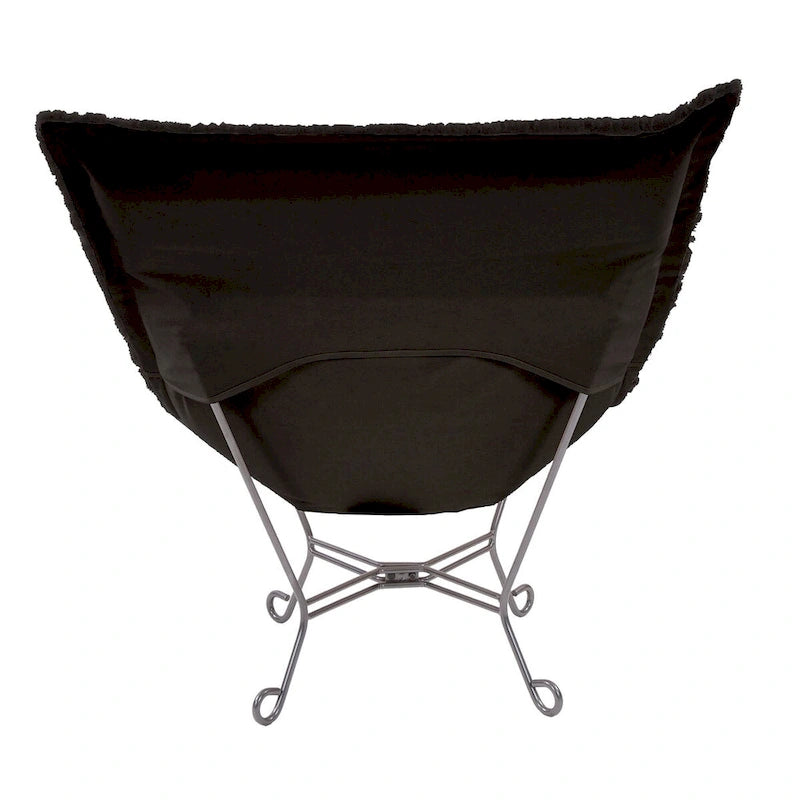Sedia Scroll Puff di Allan Andrews con struttura in titanio, Collezione Angora