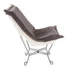 Sedia Scroll Puff di Allan Andrews con struttura in titanio, Collezione Angora