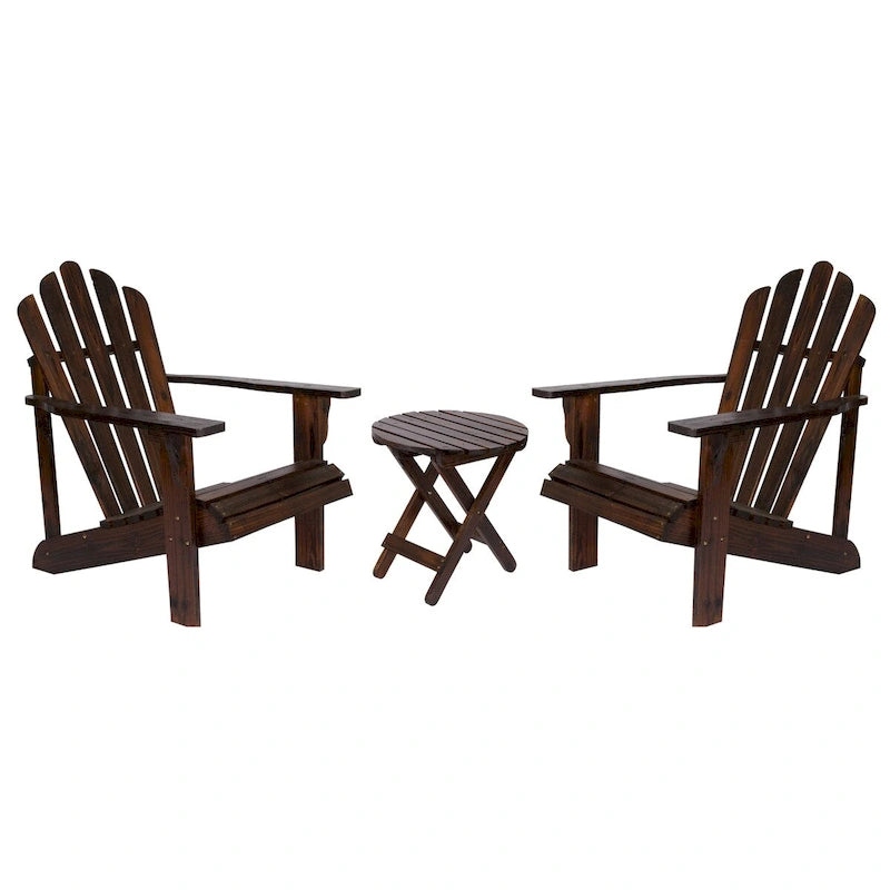 Set sedia Adirondack e tavolino pieghevole in legno Remedy