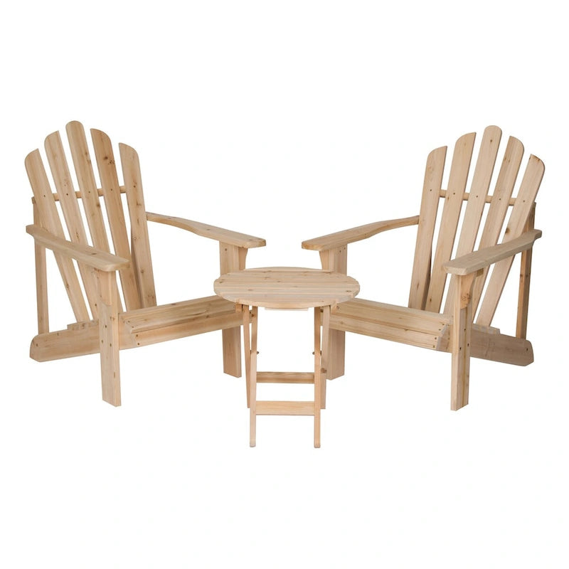 Set sedia Adirondack e tavolino pieghevole in legno Remedy