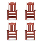 LUE BONA Sedie a dondolo Adirondack da esterno in plastica per patio, set da 4 - 34.6P x 28L x 43.7A
