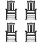 LUE BONA Sedie a dondolo Adirondack da esterno in plastica per patio, set da 4 - 34.6P x 28L x 43.7A