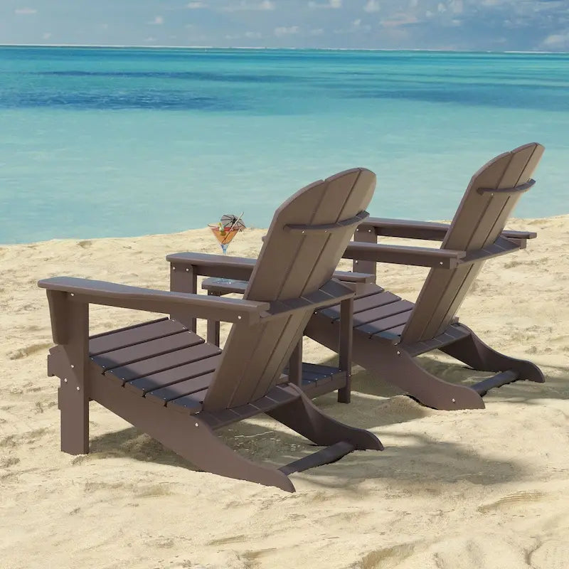 Sedia Adirondack Curveback in plastica riciclata per esterni (set di 2)