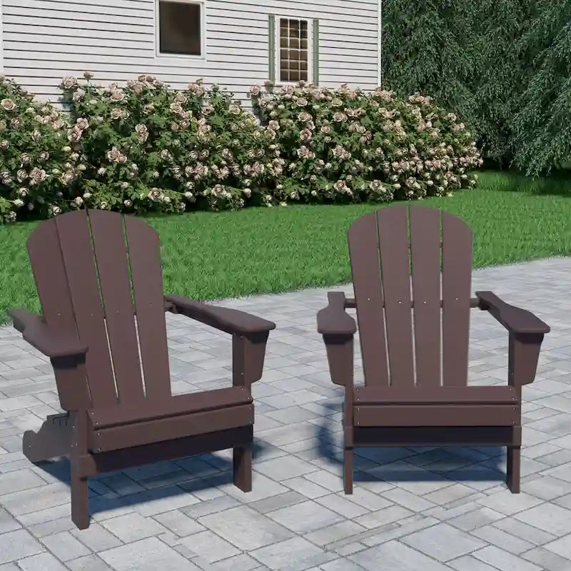 Sedia Adirondack Curveback in plastica riciclata per esterni (set di 2)
