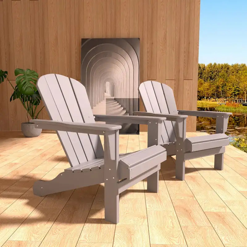 Sedia Adirondack Curveback in plastica riciclata per esterni (set di 2)