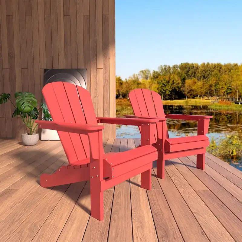 Sedia Adirondack Curveback in plastica riciclata per esterni (set di 2)