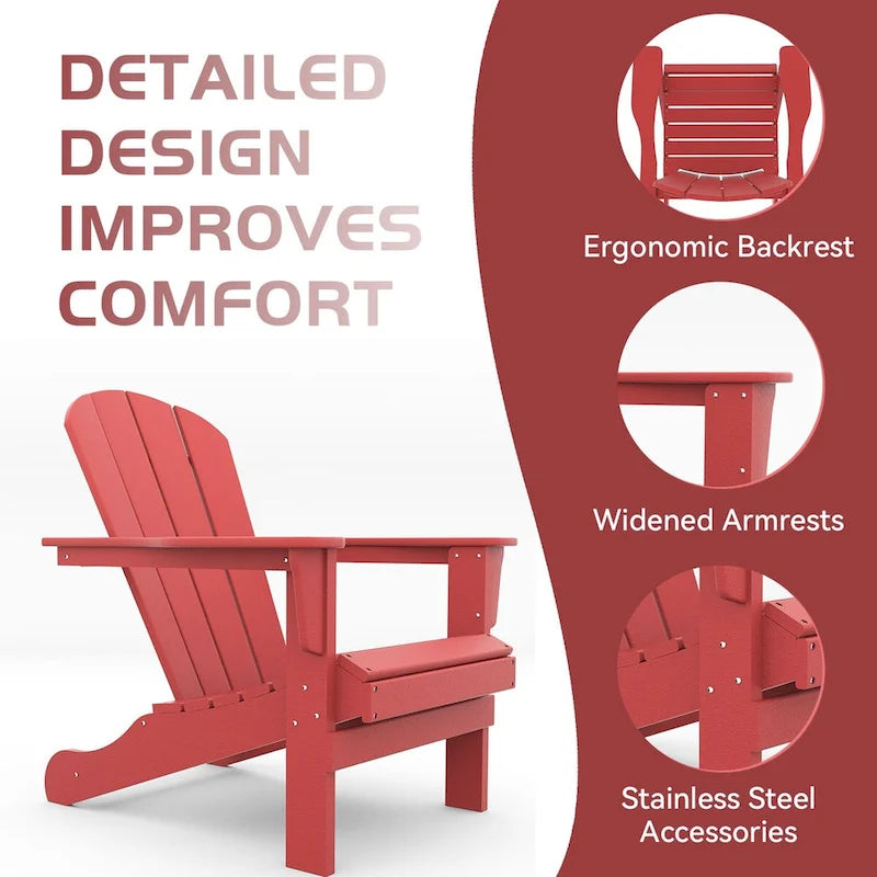 Sedia Adirondack Curveback in plastica riciclata per esterni (set di 2)