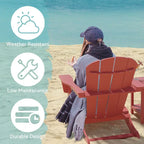 Sedia Adirondack Curveback in plastica riciclata per esterni (set di 2)