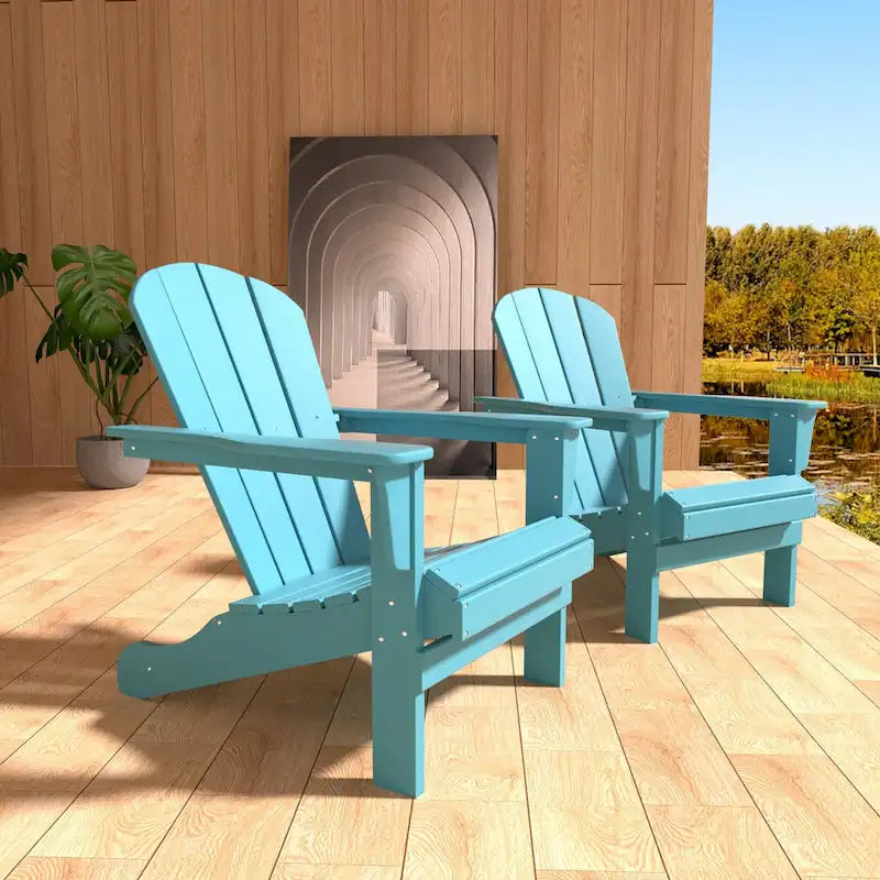 Sedia Adirondack Curveback in plastica riciclata per esterni (set di 2)