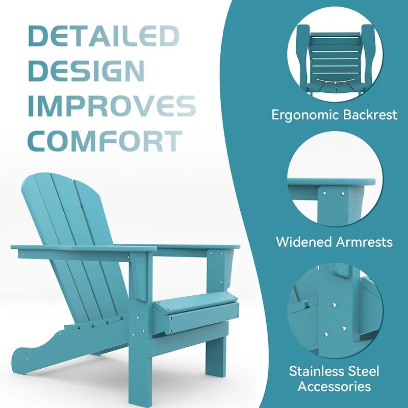 Sedia Adirondack Curveback in plastica riciclata per esterni (set di 2)