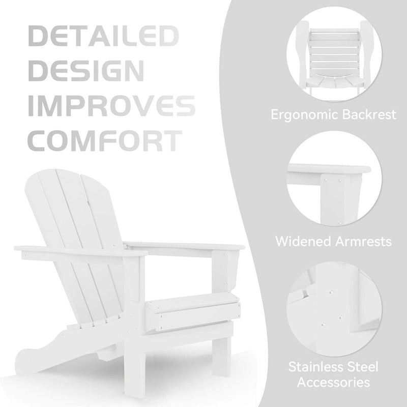 Sedia Adirondack Curveback in plastica riciclata per esterni (set di 2)
