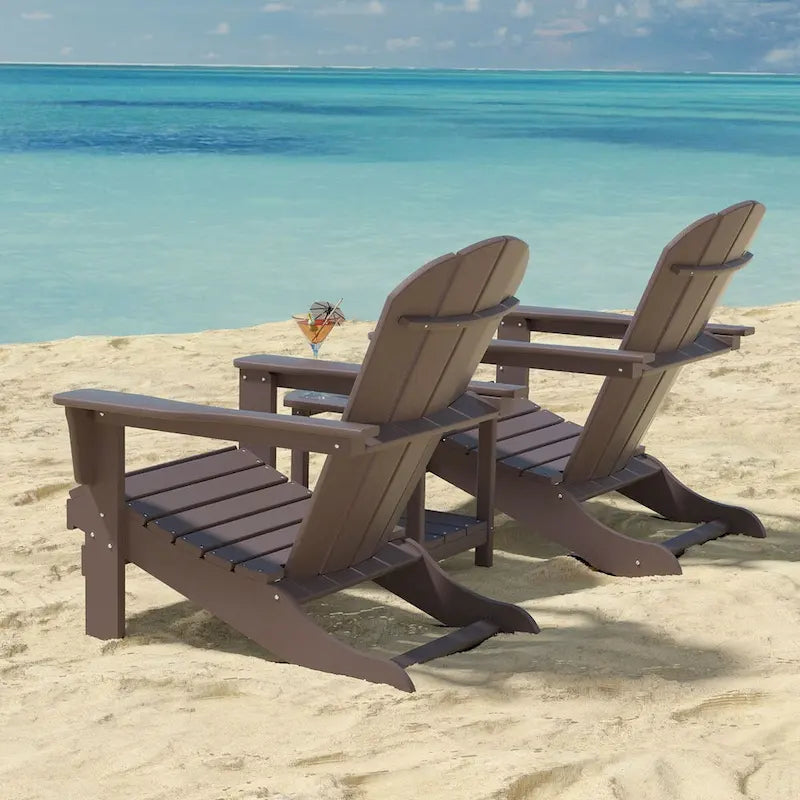 Sedia Adirondack Curveback in plastica riciclata per esterni (set di 2)