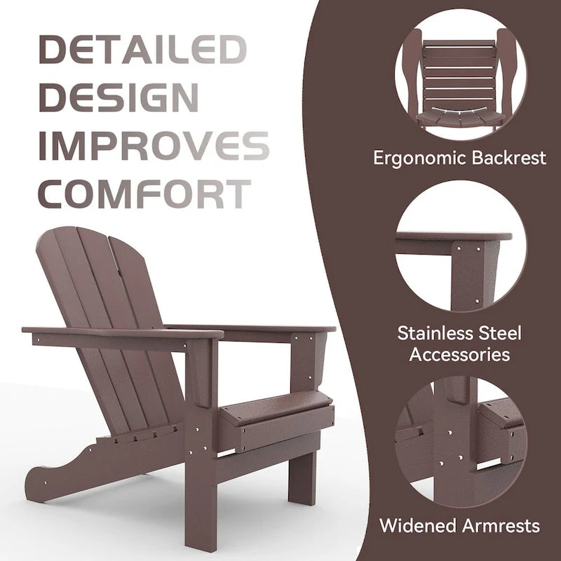 Sedia Adirondack Curveback in plastica riciclata per esterni (set di 2)