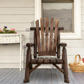 Outdoor Single-person Adirondack Rocking Chair with Rustic High Back