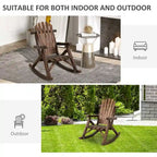 Sedia a dondolo Adirondack da esterno monoposto con schienale alto rustico