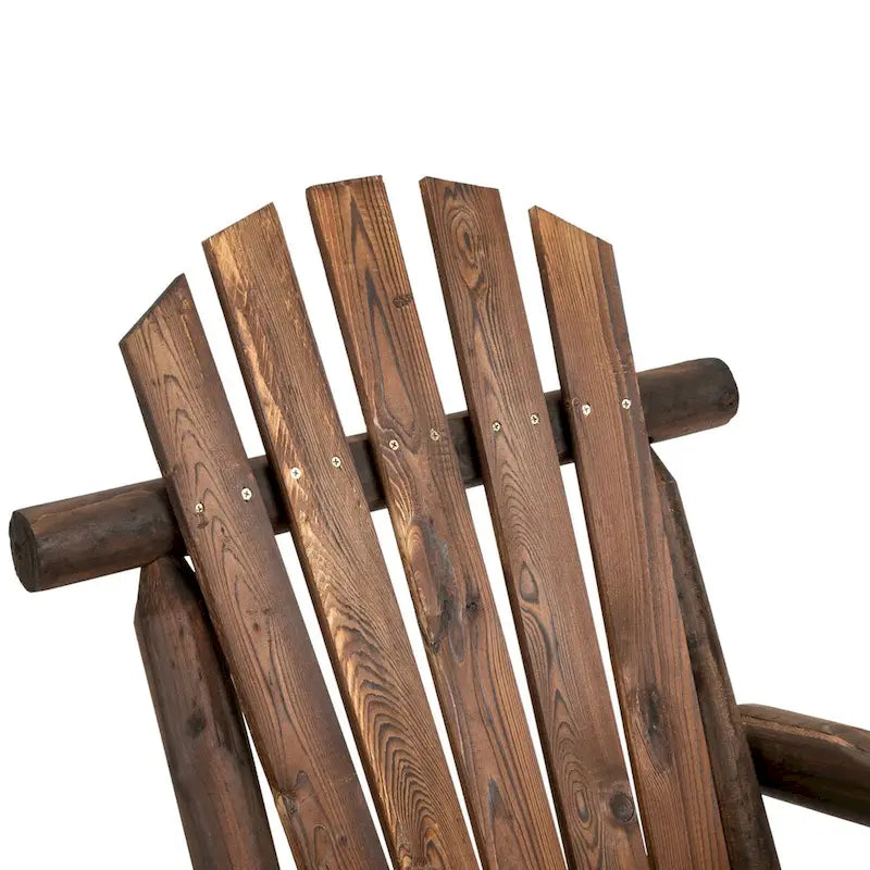 Sedia a dondolo Adirondack da esterno monoposto con schienale alto rustico