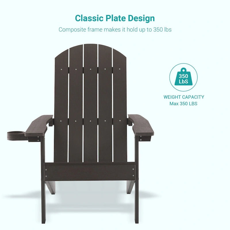 Bonosuki Sedia Adirondack da Giardino con Braccioli Grandi, Sedia da Falò