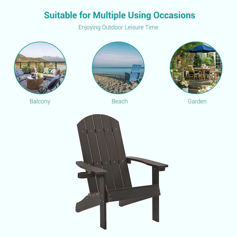 Bonosuki Sedia Adirondack da Giardino con Braccioli Grandi, Sedia da Falò