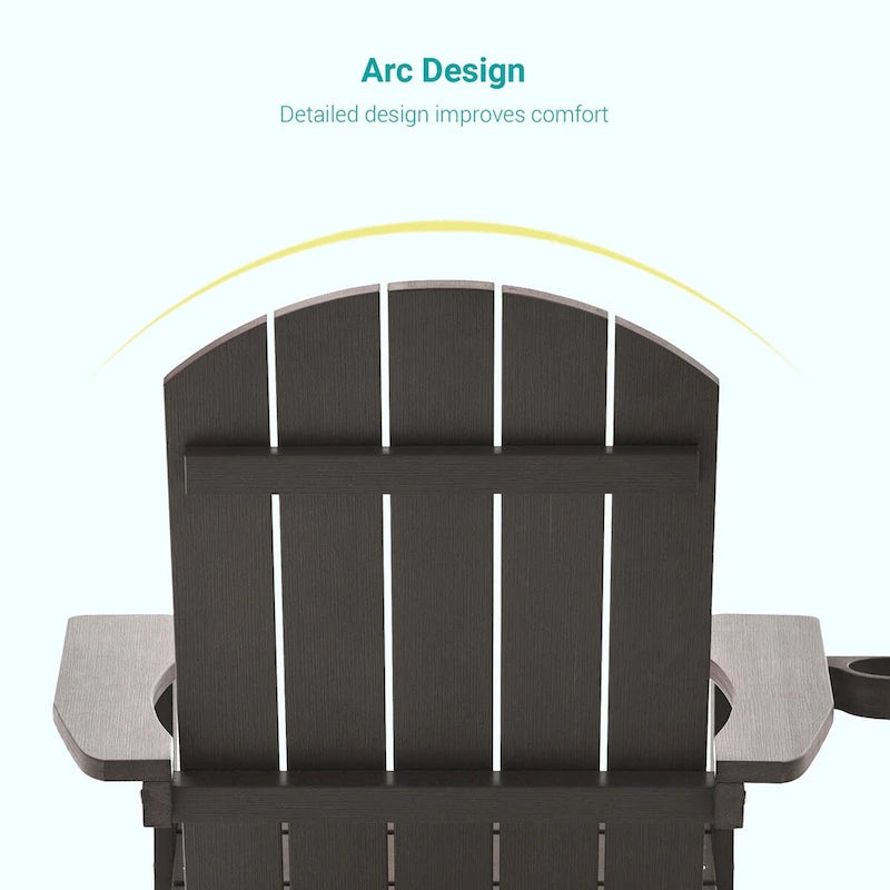 Bonosuki Sedia Adirondack da Giardino con Braccioli Grandi, Sedia da Falò