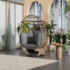 Swivel Rattan Egg Patio Chair with Cushions and Rocking Function