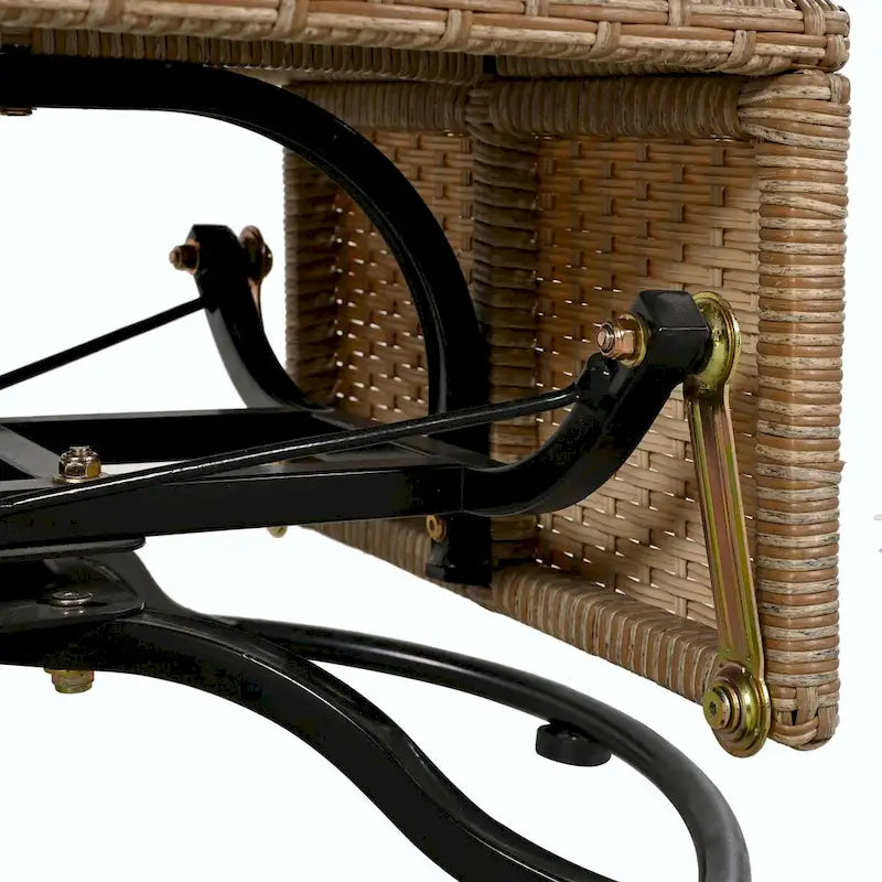 Sedia a Uovo Girevole in Rattan da Giardino con Cuscini e Funzione Dondolo