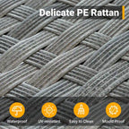 HOOOWOOO Set da 10 Pezzi di Mobili da Giardino con Divano Sezionale in Rattan Vimini e Tavolo con Focolare