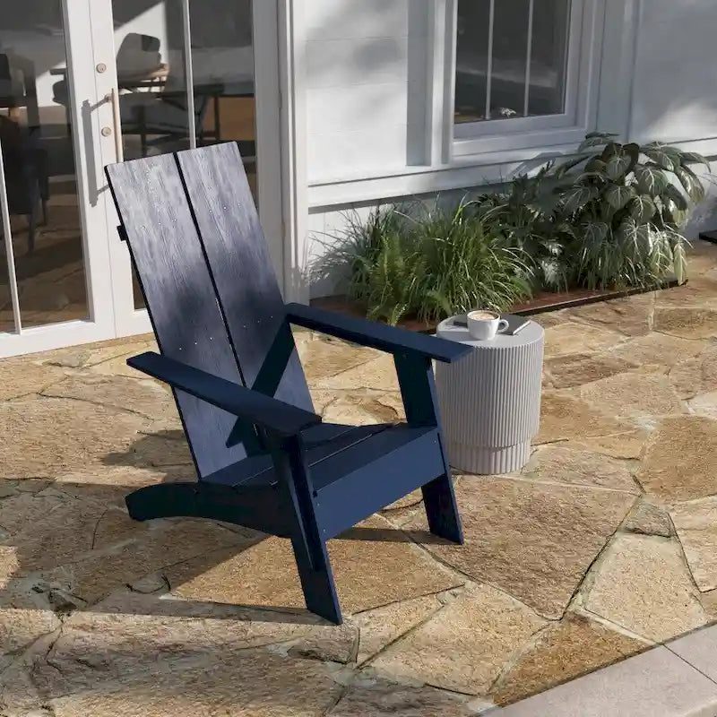 Sedia da giardino moderna stile Adirondack con schienale a doghe doppie