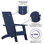 Sedia da giardino moderna stile Adirondack con schienale a doghe doppie