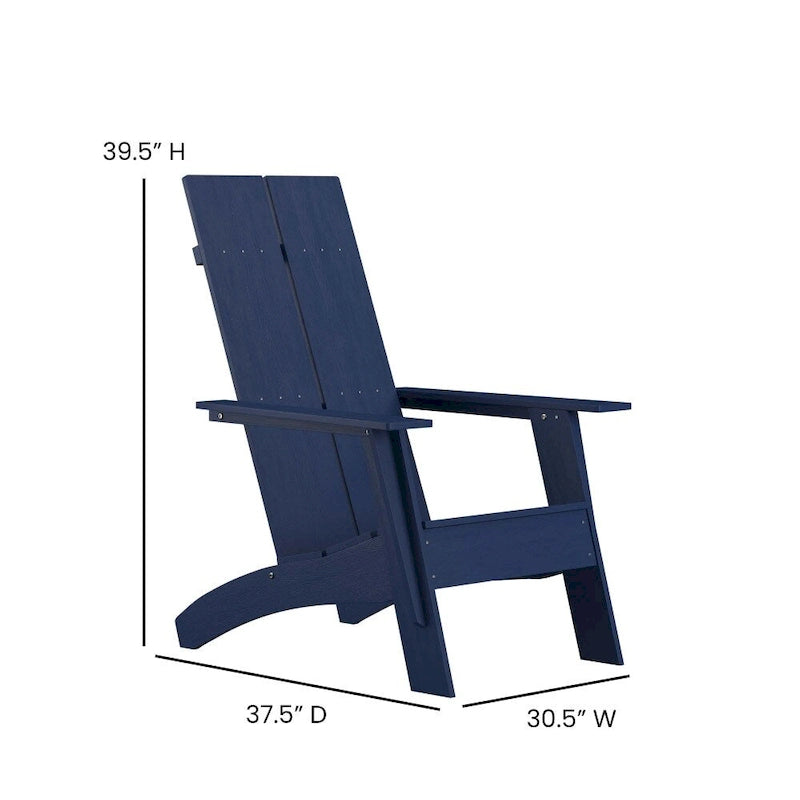 Sedia da giardino moderna stile Adirondack con schienale a doghe doppie