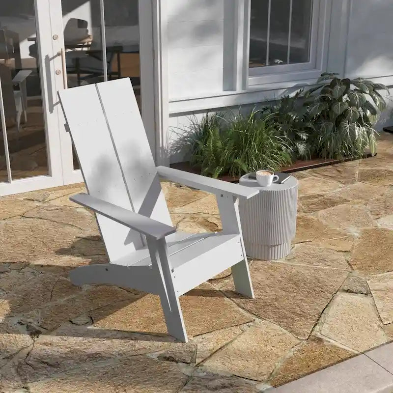 Sedia da giardino moderna stile Adirondack con schienale a doghe doppie