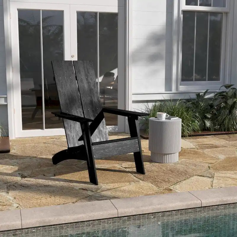 Sedia da giardino moderna stile Adirondack con schienale a doghe doppie