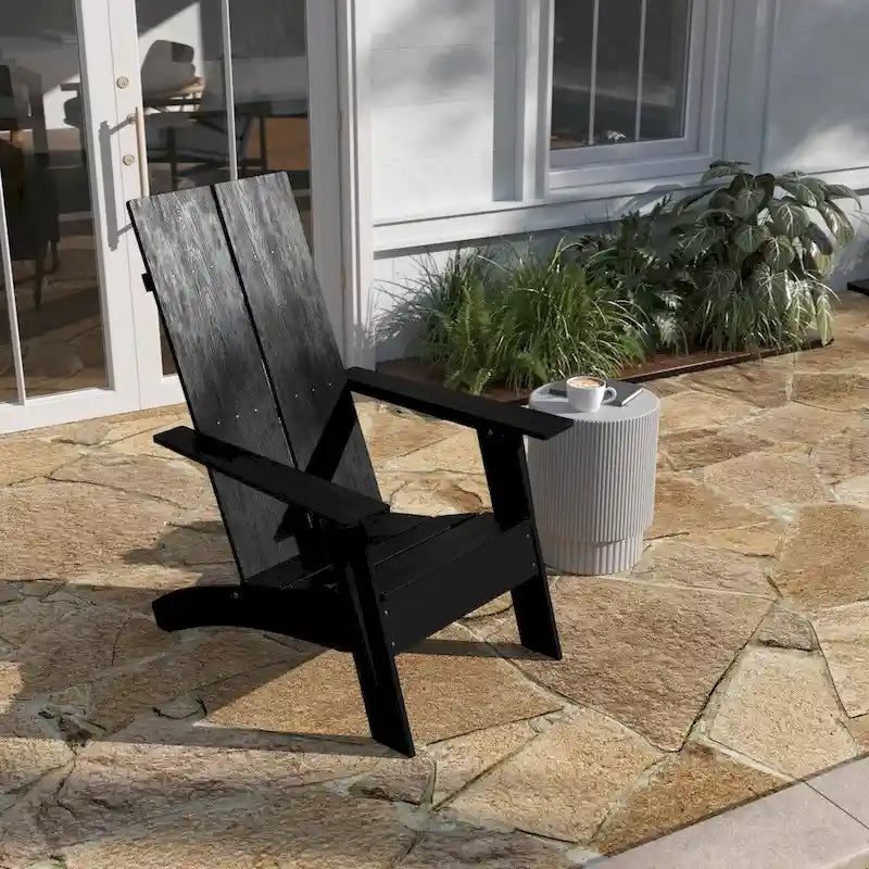 Sedia da giardino moderna stile Adirondack con schienale a doghe doppie