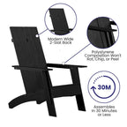 Sedia da giardino moderna stile Adirondack con schienale a doghe doppie