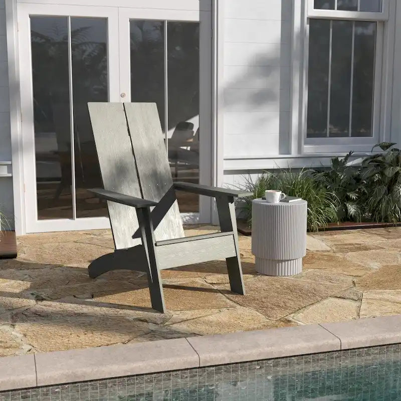 Sedia da giardino moderna stile Adirondack con schienale a doghe doppie