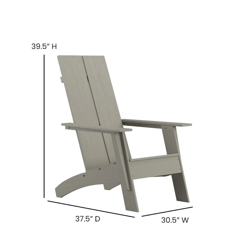 Sedia da giardino moderna stile Adirondack con schienale a doghe doppie