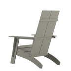 Sedia da giardino moderna stile Adirondack con schienale a doghe doppie