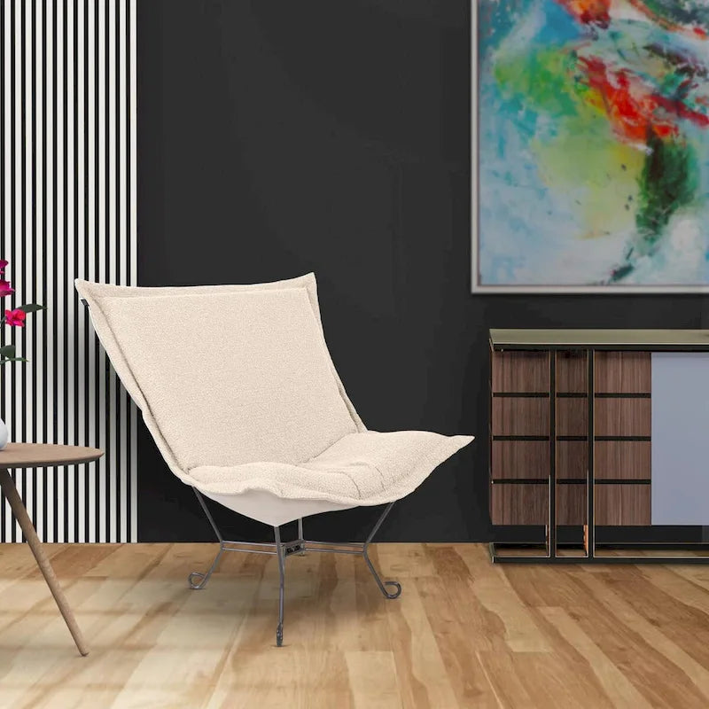 Sedia Scroll Puff di Allan Andrews con struttura in titanio, Collezione Barbet