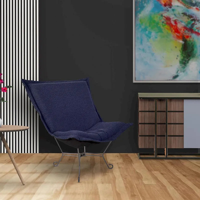 Sedia Scroll Puff di Allan Andrews con struttura in titanio, Collezione Barbet
