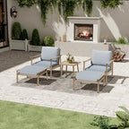 Set da Conversazione per Patio in Alluminio da 5 Pezzi con Tavolino e Cuscini