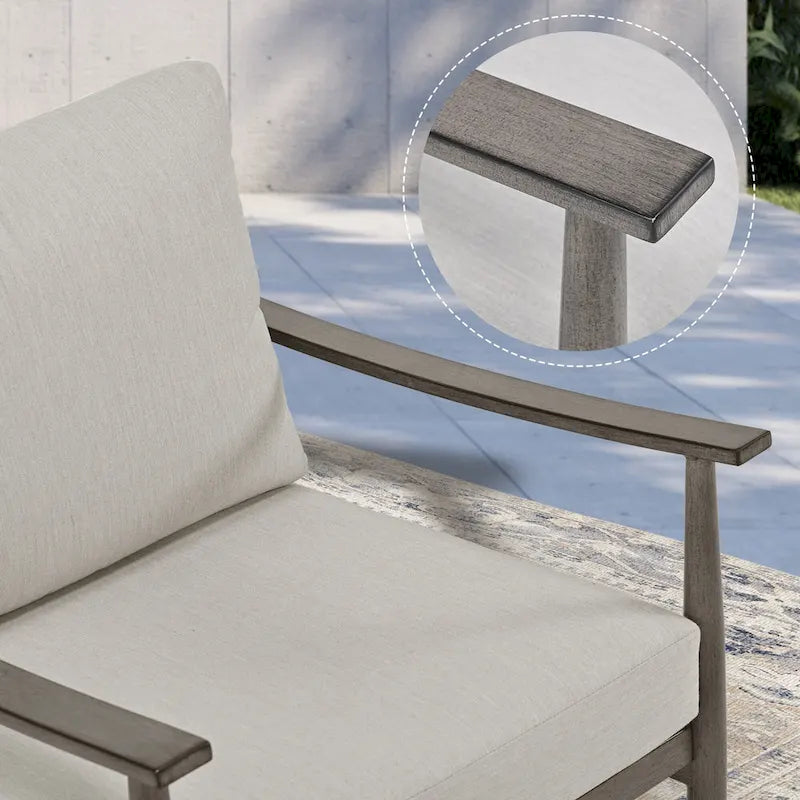 Set da Conversazione per Patio in Alluminio da 5 Pezzi con Tavolino e Cuscini