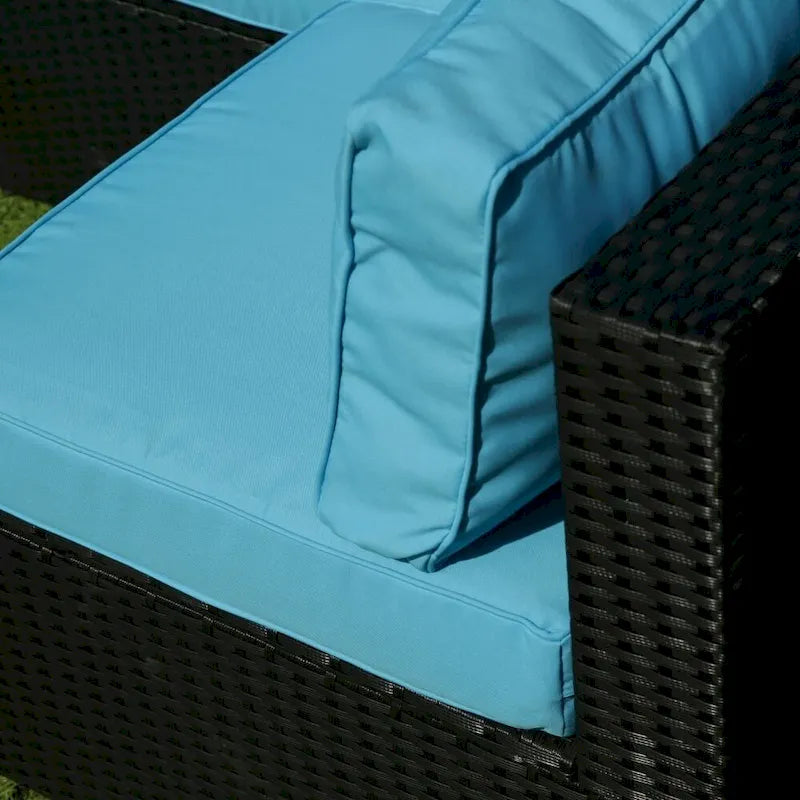 Set di divani da esterno sezionale a U in 5 pezzi in rattan PE con cuscini